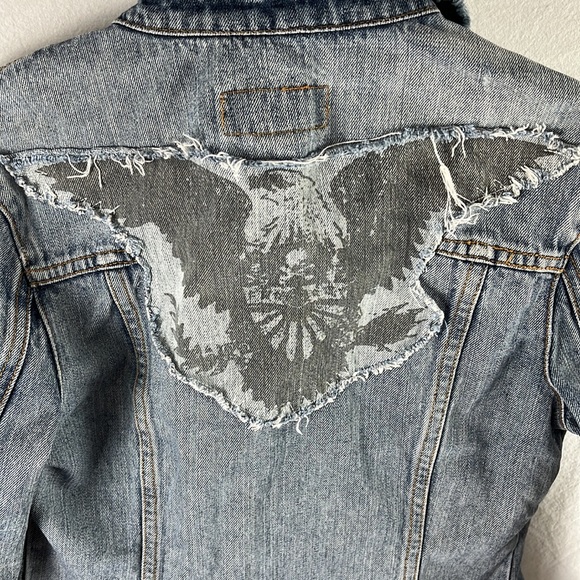 Small Buffalo David Bitton Acid Washed Denim Jacket - Picture 4 of 4